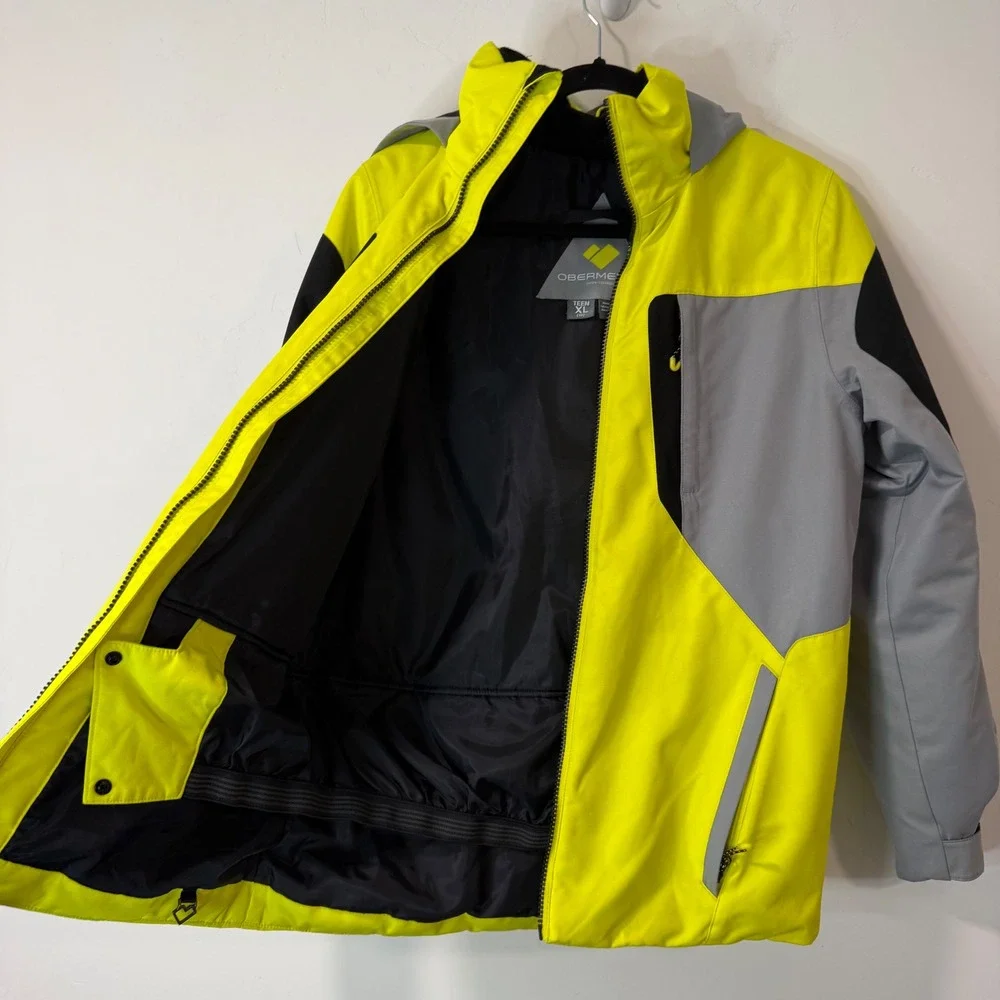 Obermeyer Kids Ski Jacket XL 18 Yellow Ski Insulated Winter Coat 41080